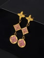 thumb Flower-shape Copper Plating Shell Drop Earrings 0