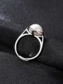thumb Sterling Silver 10-10.5mm natural pearls free size ring 2