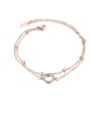 thumb Stainless Steel With Rose Gold Plated Simplistic Round Multi-layer Bracelets 0