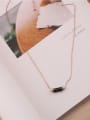 thumb Geometric Black Agate Pendant Clavicle Necklace 2