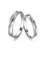 thumb 925 Sterling Silver With  Glossy   Simple  generous Lovers Free size  Rings 0