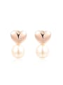 thumb Exquisite Heart Shaped Artificial Pearl Drop Earrings 0