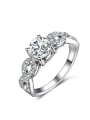 thumb Fashion Personality Zircons Silver Plated Women Ring 0