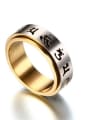 thumb Personality Gold Plated Scripture Titanium Ring 2