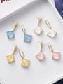 thumb Alloy With Acrylic  Simplistic Square Drop Earrings 2