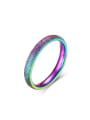 thumb Fashionable Colorful Geometric Shaped Titanium Ring 0