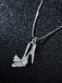 thumb 925 Sterling Silver With Platinum Plated Personality High-Heeled Shoes Necklaces 1