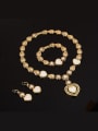 thumb Alloy Imitation-gold Plated Classical style Rhinestones Heart-shaped Hollow Four Pieces Jewelry Set 1