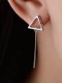 thumb Personalized Asymmetrical Hollow Triangle Imitation Pearl Stud Earrings 1