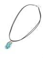 thumb Natural Blue Stone Double Rope Necklace 1