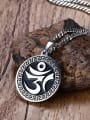 thumb Creative Round Shaped Scriptures Titanium Necklace 1