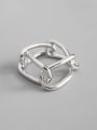 thumb 925 Sterling Silver Simple chain buckle female Rings 0