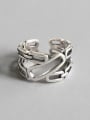thumb 925 Sterling Silver With Antique Silver Plated Vintage Geometric Band Rings 0