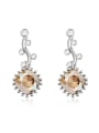 thumb Fashion austrian Crystals Flower Alloy Stud Earrings 0