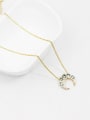 thumb Creative Moon Shaped Zircon Women Necklace 0