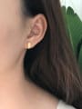 thumb Sterling Silver Gold leaf Ear Studs 1