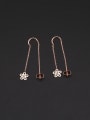 thumb Hollow Flower Titanium Lines Earrings 0