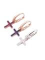 thumb Cross Shaped Copper Exquisite Women Hook Earrings 4