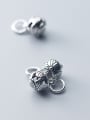 thumb 925 Sterling Silver With Antique Silver Plated Vintage  Hollow Flower Charms 1