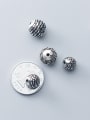 thumb 925 Sterling Silver With Antique Silver Plated Vintage Lines Round Beads 3