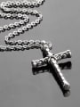 thumb Retro style Cross Titanium Necklace 1