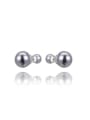 thumb High-grade Grey Artificial Pearl Stud Earrings 0