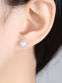 thumb Sterling silver with 3A zircon Natural Freshwater Pearl Earrings 1
