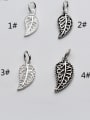 thumb 925 Sterling Silver With Silver Plated Simplistic Leaf Charms 1
