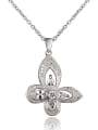 thumb Shimmering Platinum Plated Butterfly Shaped Zircon Necklace 0