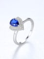 thumb 925 Sterling Silver With  Cubic Zirconia  Delicate Heart Band Rings 3