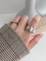 thumb 925 Sterling Silver With Platinum Plated Personality Irregular Free Size  Rings 2