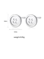 thumb 925 Sterling Silver With Platinum Plated Simplistic Button  Stud Earrings 3