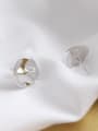 thumb Sterling silver irregular bump surface geometry round ear stud 2