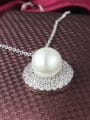 thumb Exquisite 18K White Gold Artificial Pearl Necklace 1