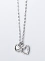 thumb Fashionable Double Heart Shaped Glue S925 Silver Necklace 1