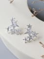thumb 925 Sterling Silver With Glossy Personality  Pentagram Stud Earrings 4