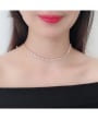 thumb Copper With Cubic Zirconia  Personality Geometric Chokers Necklace 1