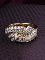 thumb Women Exquisite 18K Gold Plated Geometric Zircon Ring 1