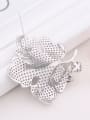 thumb Fashion Imitation Pearl Cubic Zirconias-studded Leaf Copper Brooch 2