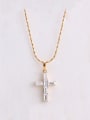thumb Copper Alloy 18K Gold Plated Fashion Cross Zircon Necklace 0