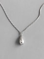 thumb 925 Sterling Silver With Platinum Plated Simplistic Water Drop Necklaces 0
