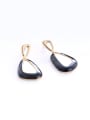 thumb Fashion White Acrylic Black Enamel Alloy Stud Earrings 1