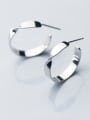thumb 925 Sterling Silver With Silver Plated Simplistic Bowknot C-shaped Stud Earrings 2