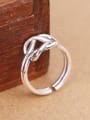 thumb Personalized Knot Silver Opening Midi Ring 2