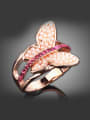 thumb Personalized Exaggerated Imitation Pearls-accented Butterfly Alloy Ring 0