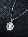 thumb 925 Sterling Silver With Platinum Plated Cute Round U shape Necklaces 1