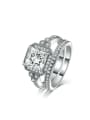 thumb Fashion Micro Pave Zircon White Gold Plated Ring 0