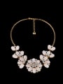 thumb Alloy Gold Plated Shell Zircon Flower Necklace 2