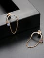 thumb Copper With 3A cubic zirconia Trendy Geometric Earrings 2