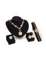 thumb Alloy Imitation-gold Plated Vintage style Rhinestones Round Four Pieces Jewelry Set 0